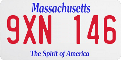 MA license plate 9XN146