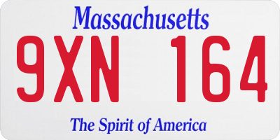 MA license plate 9XN164