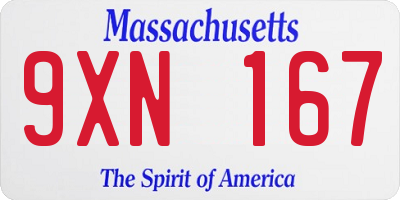 MA license plate 9XN167
