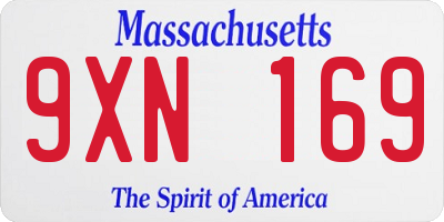 MA license plate 9XN169