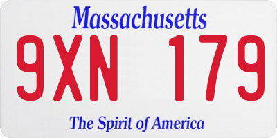 MA license plate 9XN179