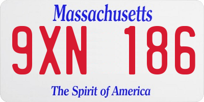 MA license plate 9XN186