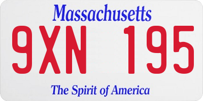 MA license plate 9XN195