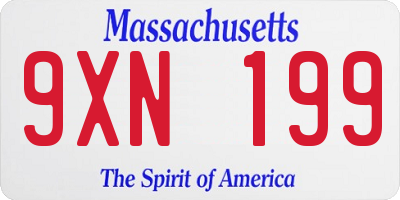 MA license plate 9XN199
