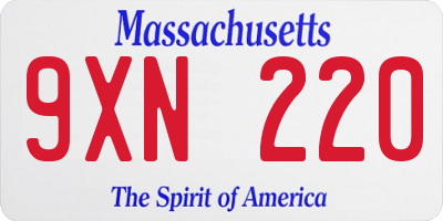 MA license plate 9XN220