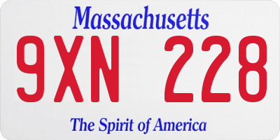 MA license plate 9XN228
