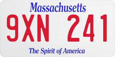 MA license plate 9XN241