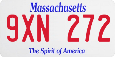 MA license plate 9XN272