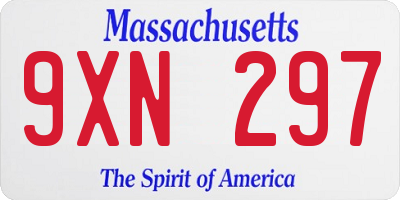 MA license plate 9XN297