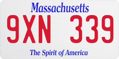 MA license plate 9XN339