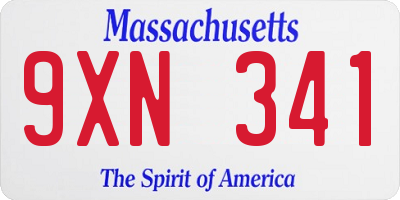 MA license plate 9XN341