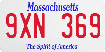 MA license plate 9XN369