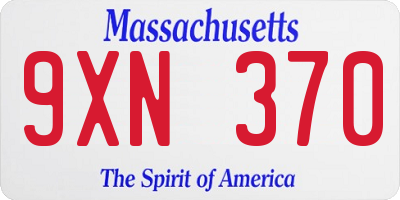 MA license plate 9XN370