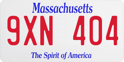 MA license plate 9XN404