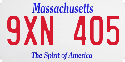 MA license plate 9XN405