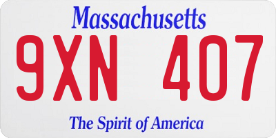 MA license plate 9XN407