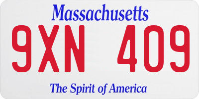 MA license plate 9XN409