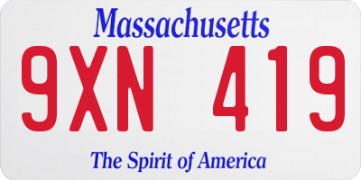 MA license plate 9XN419