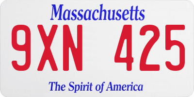 MA license plate 9XN425