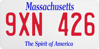 MA license plate 9XN426