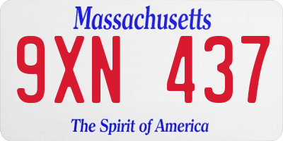 MA license plate 9XN437