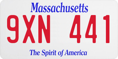 MA license plate 9XN441