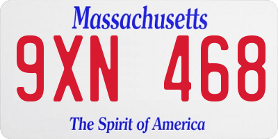 MA license plate 9XN468