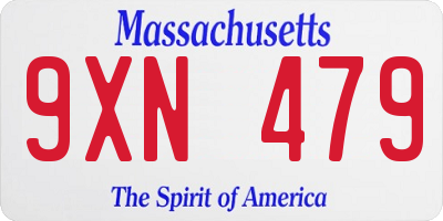 MA license plate 9XN479