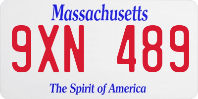 MA license plate 9XN489