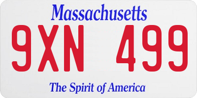 MA license plate 9XN499