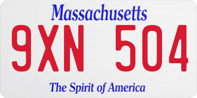 MA license plate 9XN504