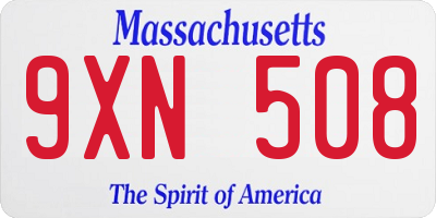 MA license plate 9XN508