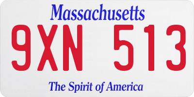 MA license plate 9XN513