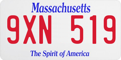 MA license plate 9XN519