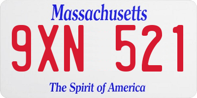 MA license plate 9XN521