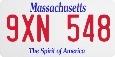 MA license plate 9XN548