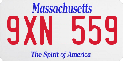 MA license plate 9XN559