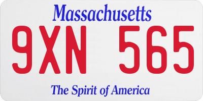 MA license plate 9XN565