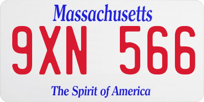 MA license plate 9XN566