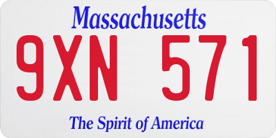 MA license plate 9XN571