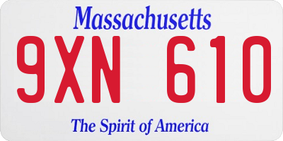 MA license plate 9XN610