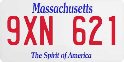 MA license plate 9XN621