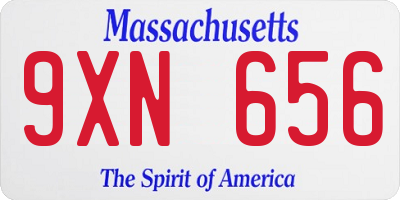 MA license plate 9XN656