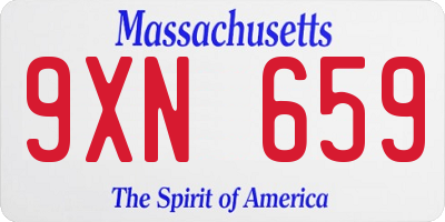 MA license plate 9XN659