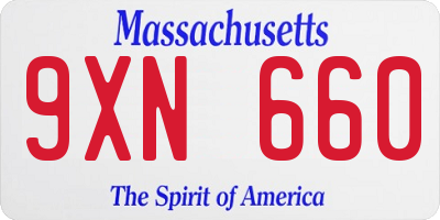 MA license plate 9XN660