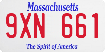 MA license plate 9XN661