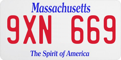 MA license plate 9XN669