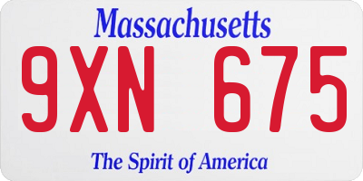 MA license plate 9XN675