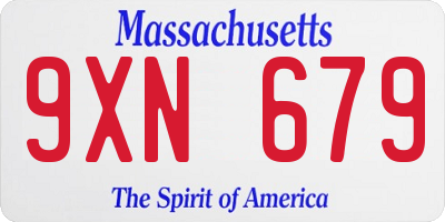 MA license plate 9XN679