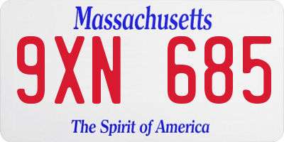 MA license plate 9XN685